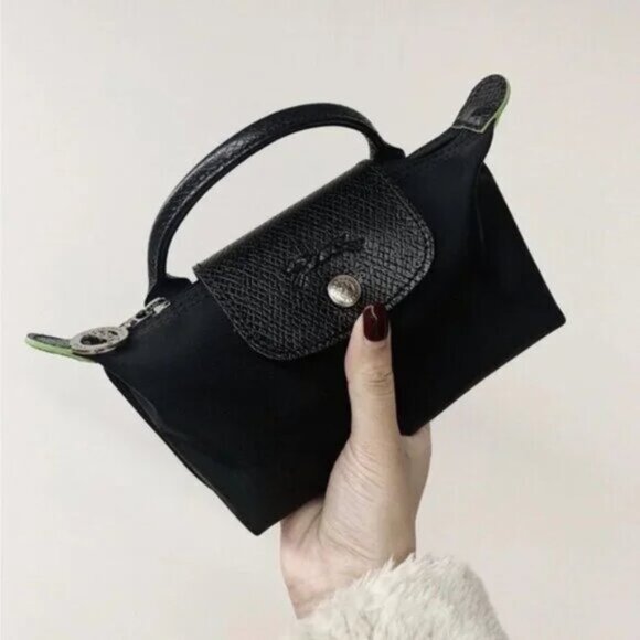 Longchamp Black Mini Bag with Structured Design and Silver Hardware - Picture 1 of 5